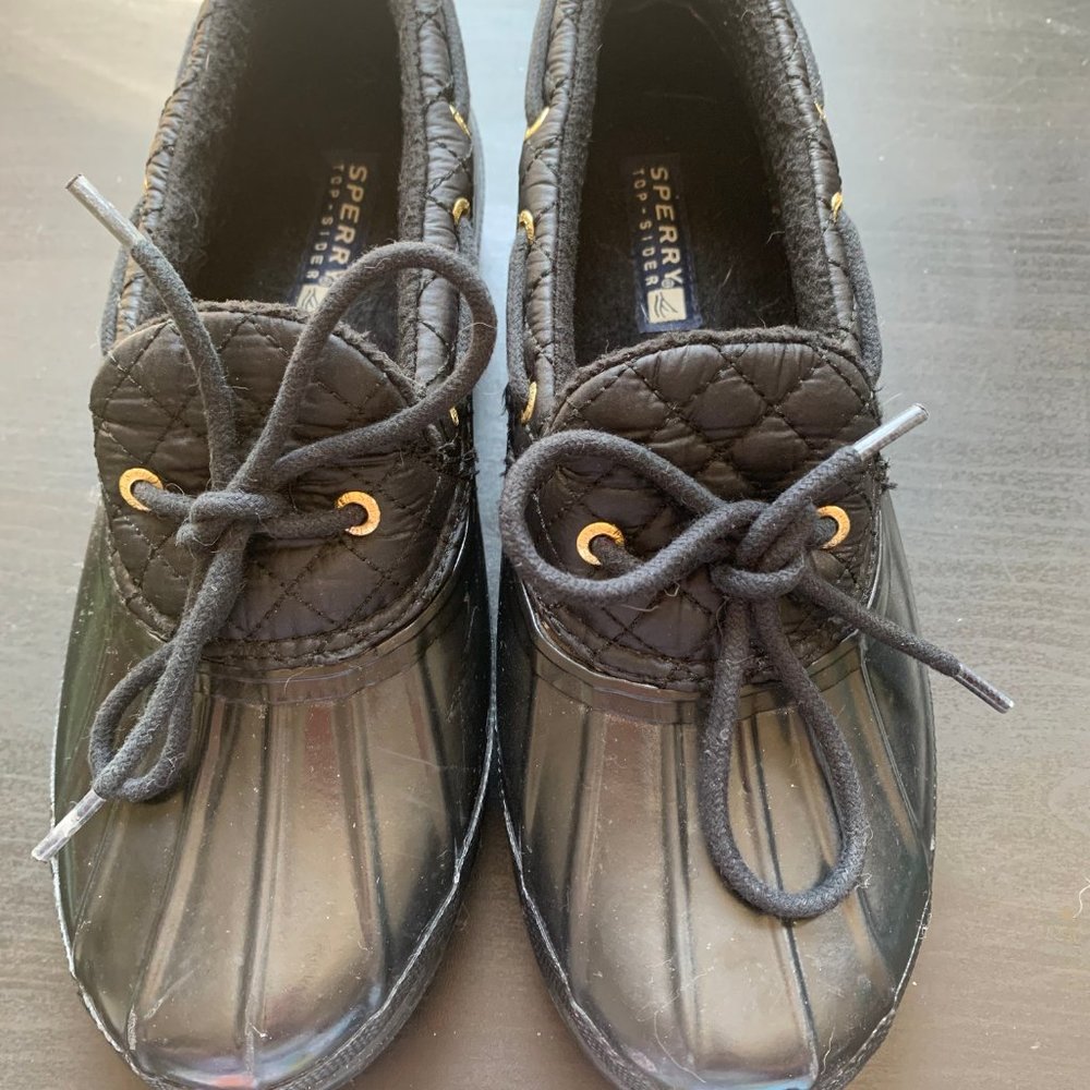 Women's Sperry Black Rubber/Quilted Duck Shoe